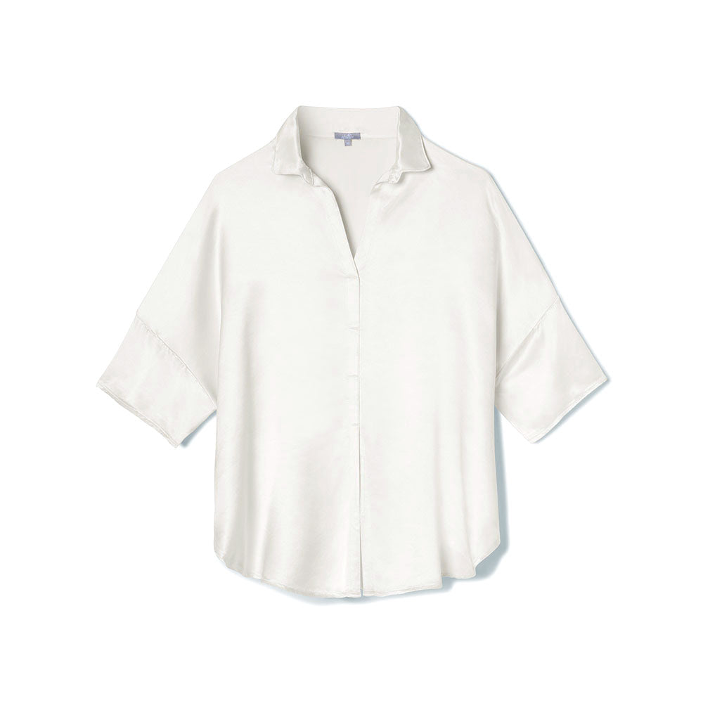 Fran Satin Top With Collar