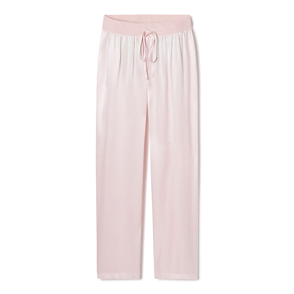 Jolie Satin Pant With Rib Waistband And Adjustable Drawstring