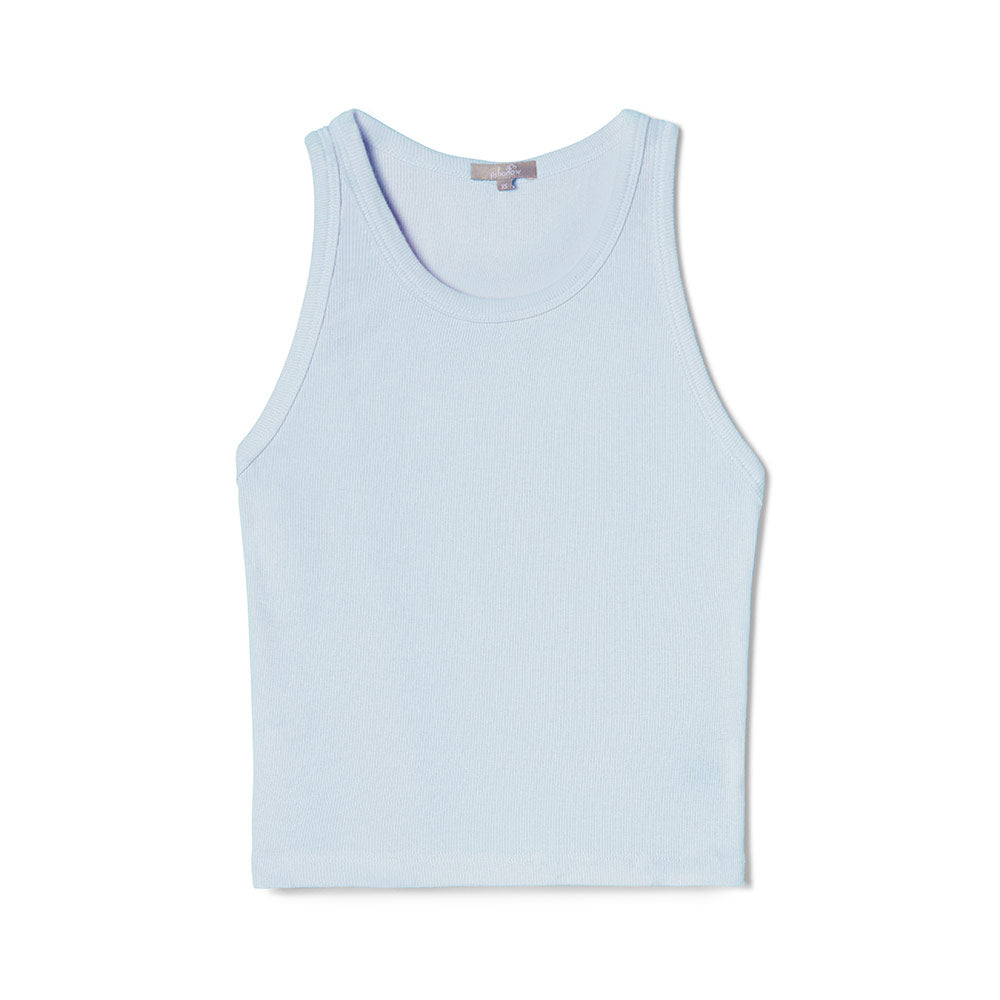 Kyle Crew Neck Crop Tank in Pale Blue