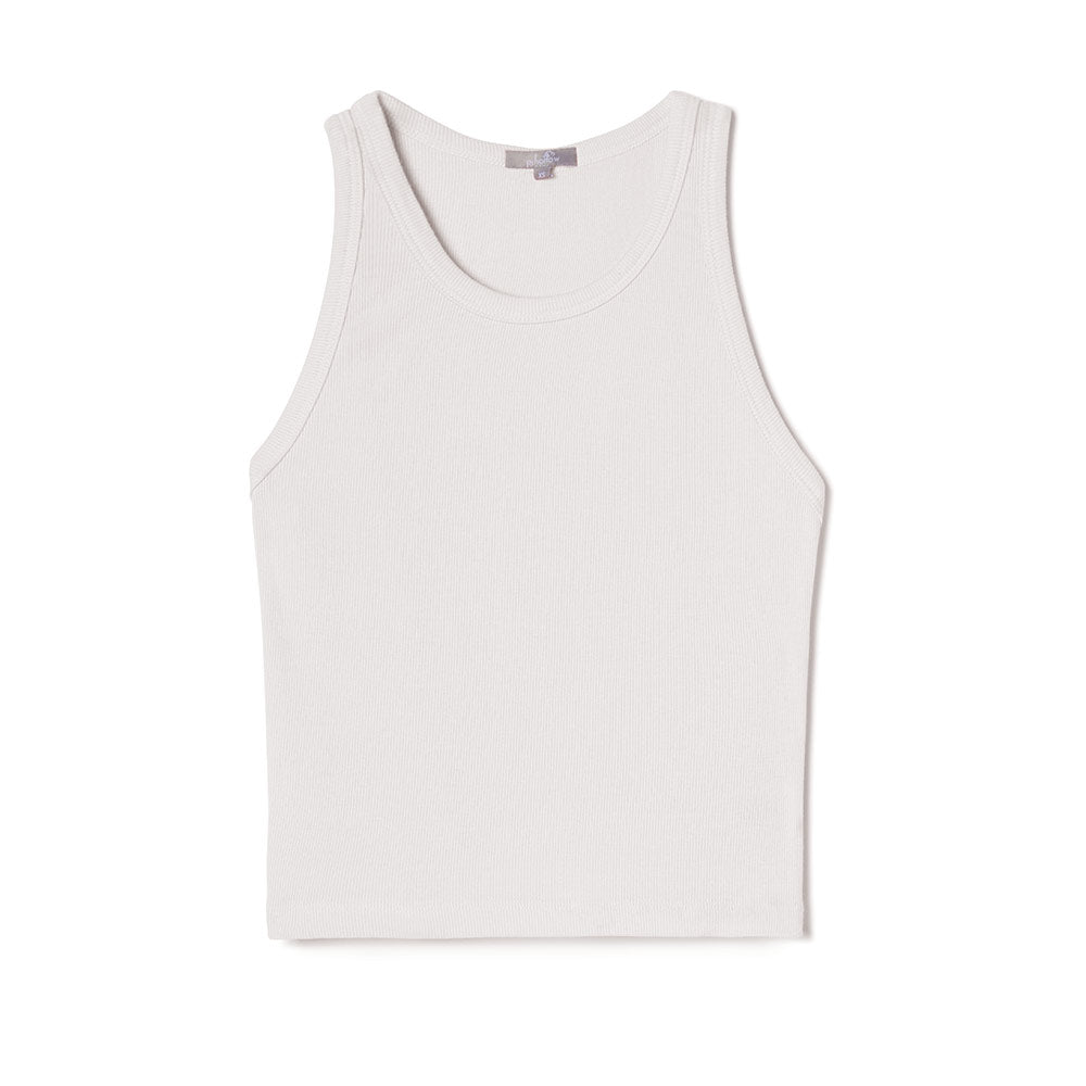 Kyle Crew Neck Crop Tank in Pearl