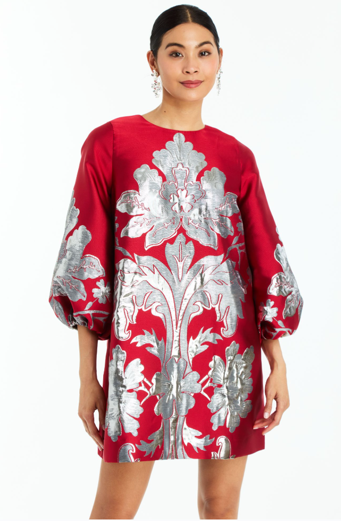 Mestiza Rosanna Mini Dress in Burgundy Arbor