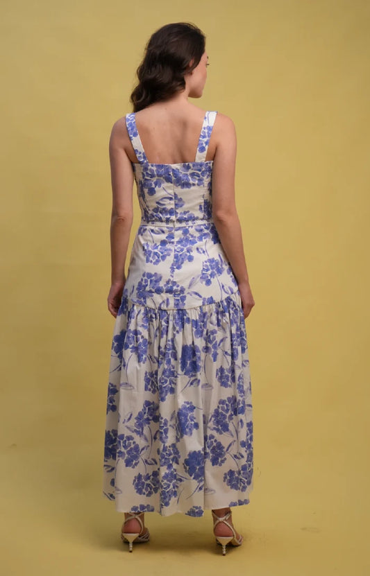 Aisha Skirt | Hydra Blue & Cream