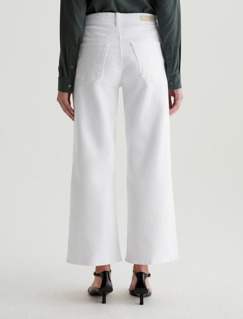 Gallery White Saige Wide Leg Crop
