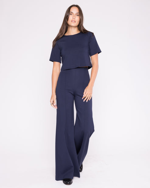Ponte Knit Short Sleeve Top