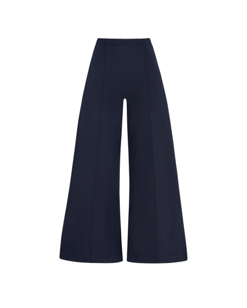 Ponte Knit Wide Leg Pant: Cropped