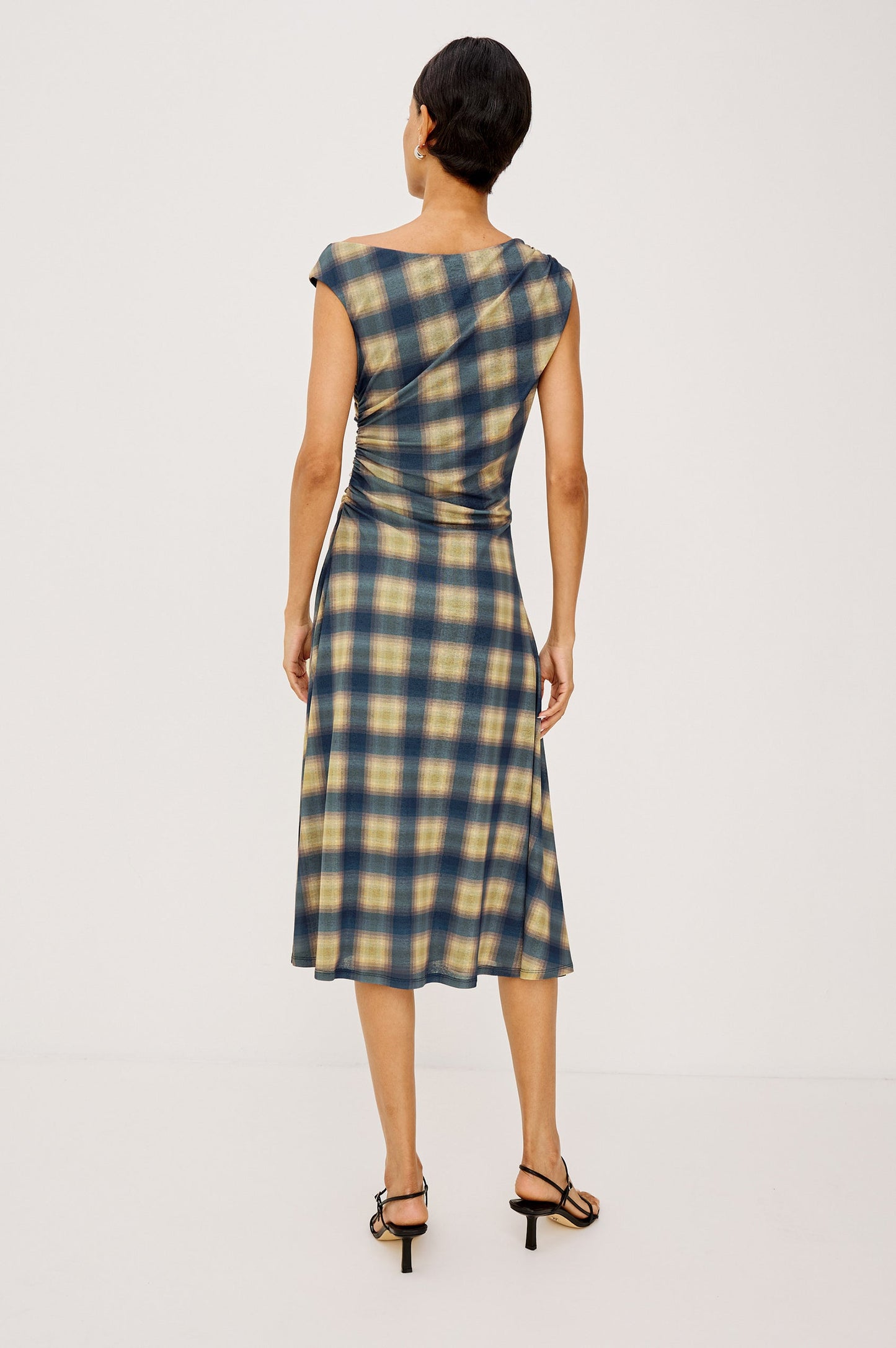Sorra Dress | NAVY SAGE PLAID