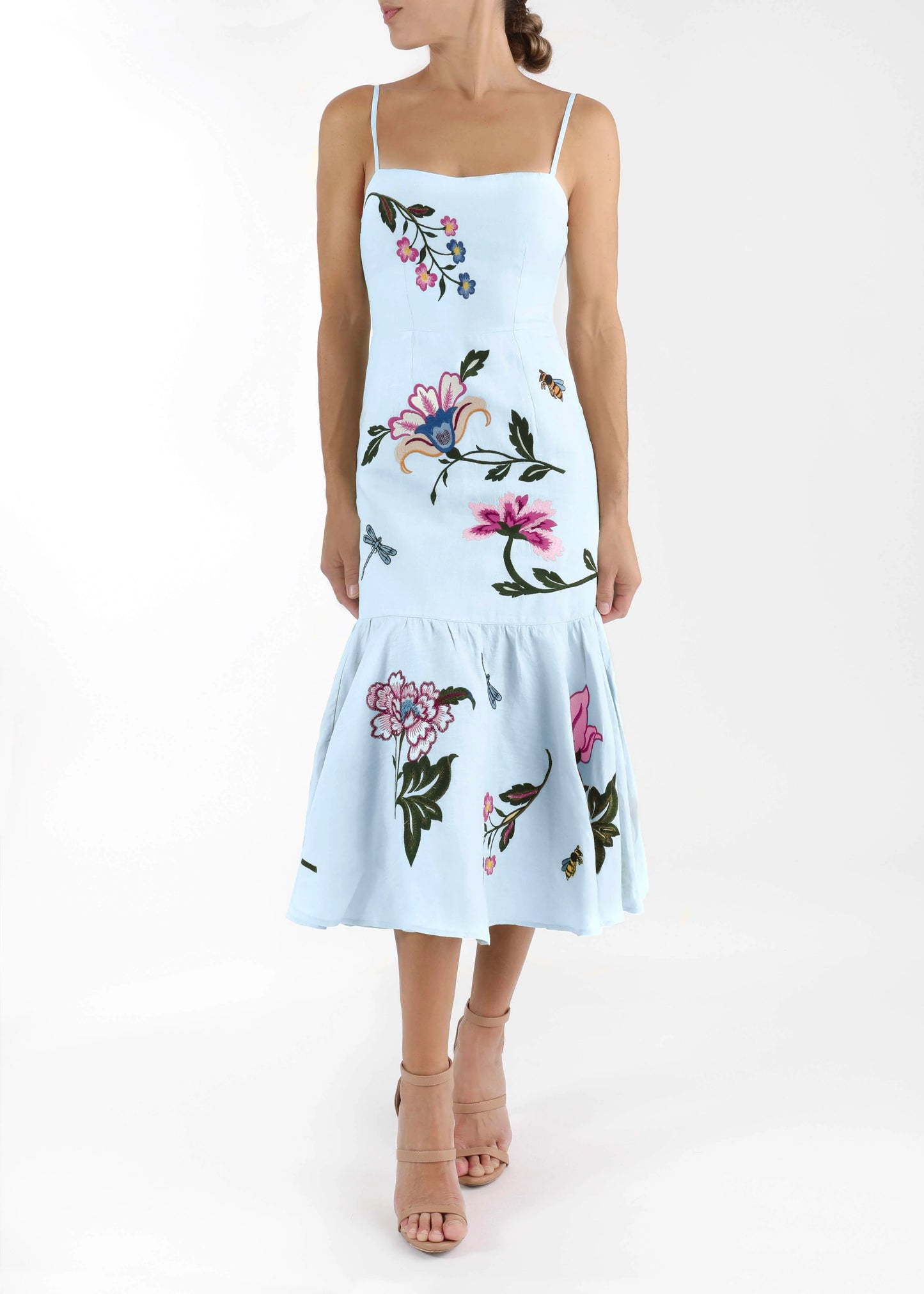 Alice Cotton Dress in Light Blue