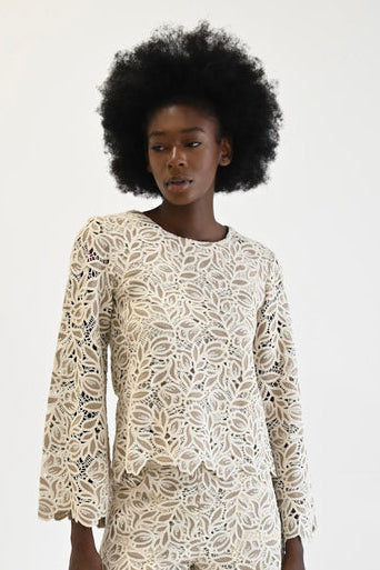 Camilla Top Grey Lace