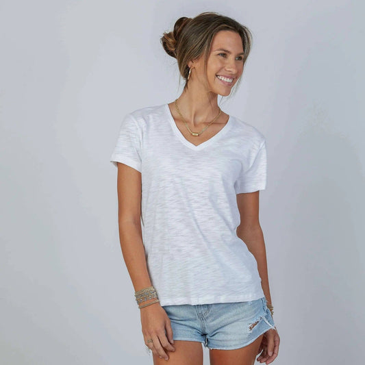 Short Sleeve Jeans V Neck
