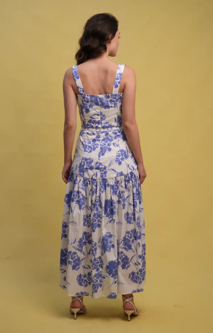 Aisha Skirt | Hydra Blue & Cream