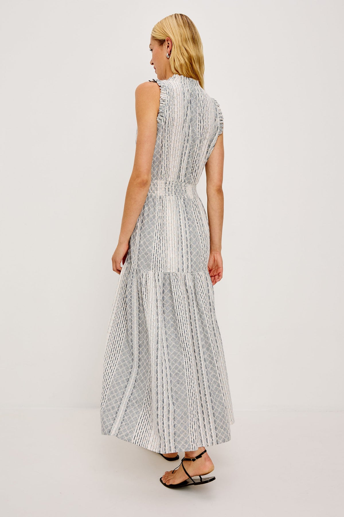 Alessi Striped Eyelet Dress