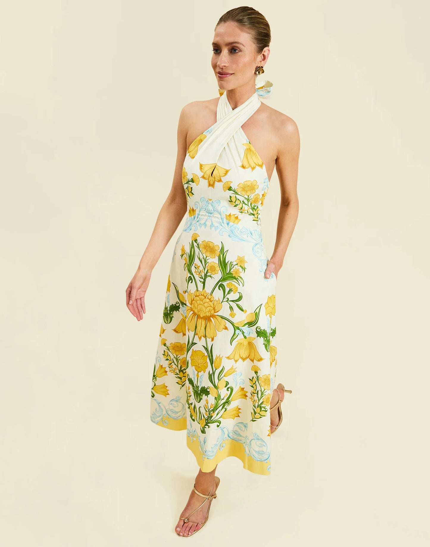 Copacabana Halter Midi Dress | Lemon Verbena