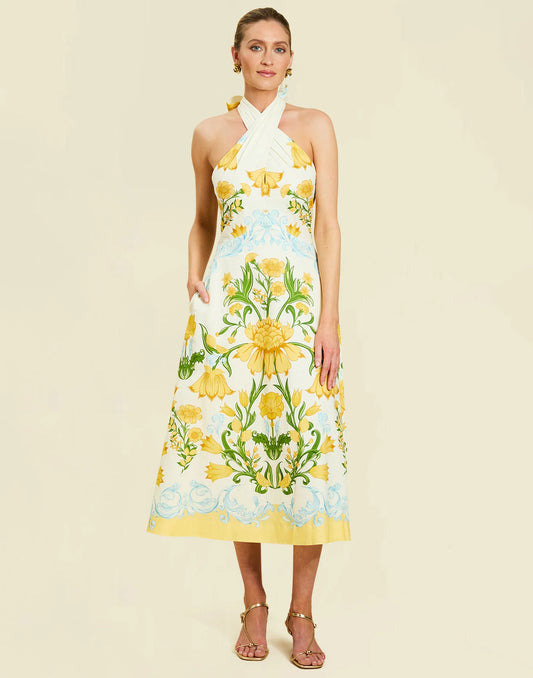 Copacabana Halter Midi Dress | Lemon Verbena