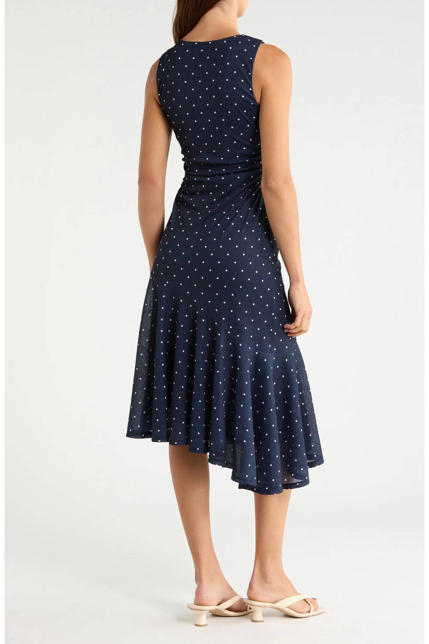 Daija Dress | Navy Polka Dots
