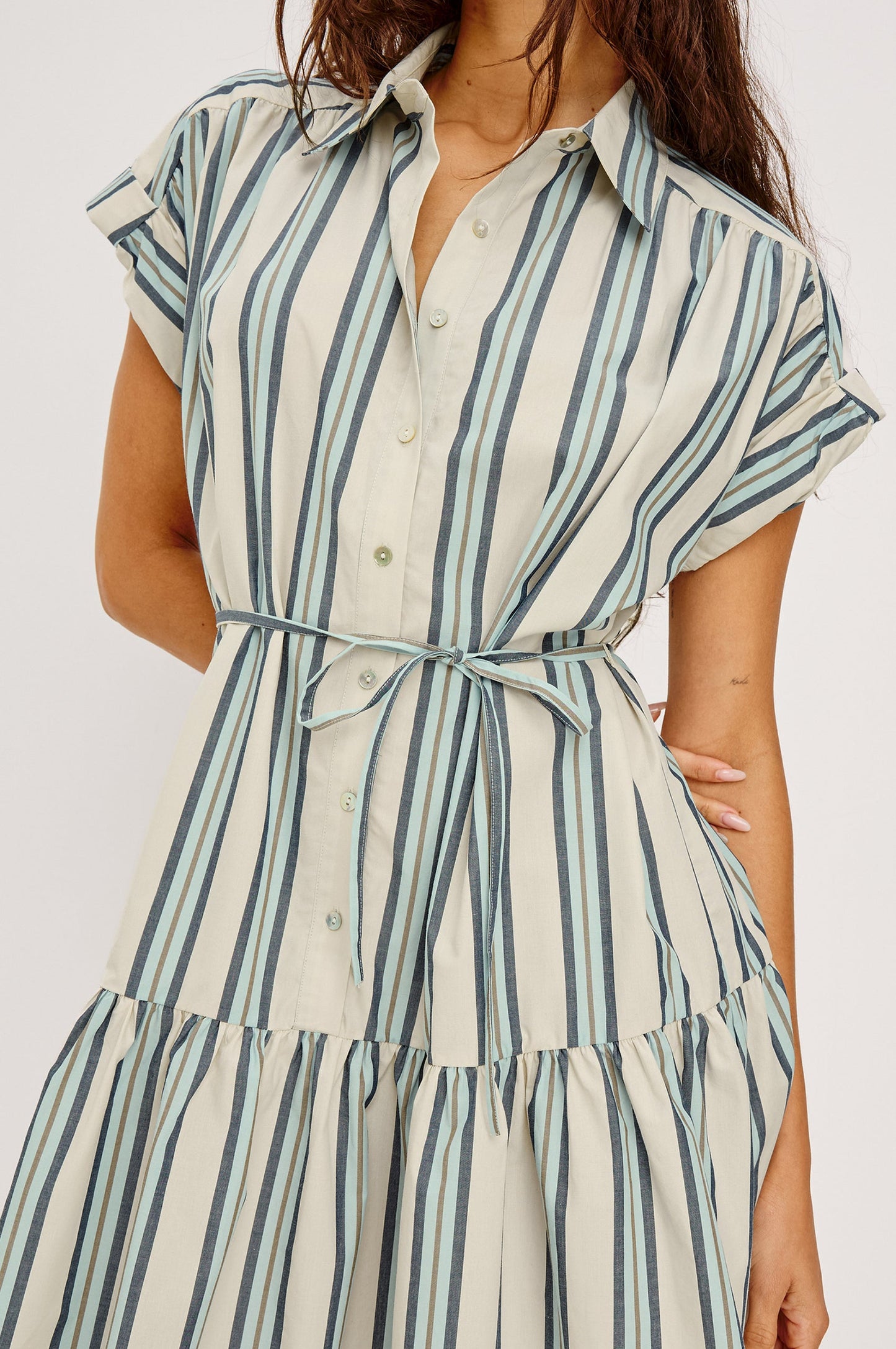 Evaline Dress | Marsala Stripe