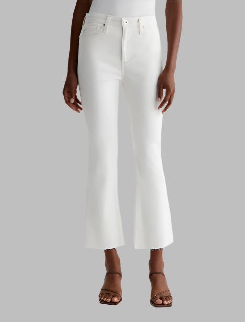 BellaKate Farrah Boot Crop White Jeans Front View