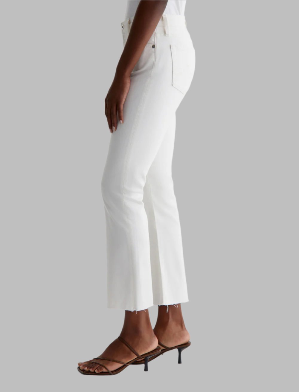 BellaKate Farrah Boot Crop White Jeans Side View