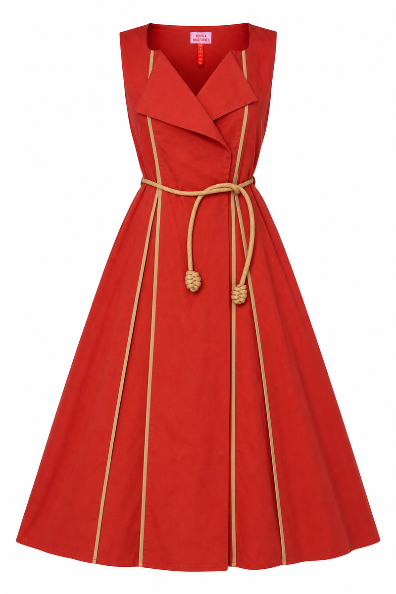Florentine Wrap Dress | Burnt Orange
