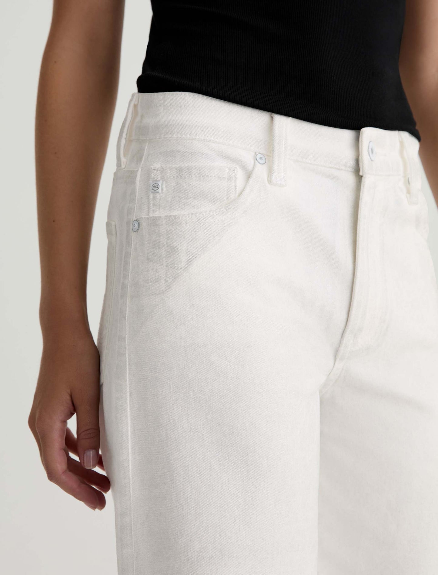 Saige Wide Leg Crop Color Silver Glow