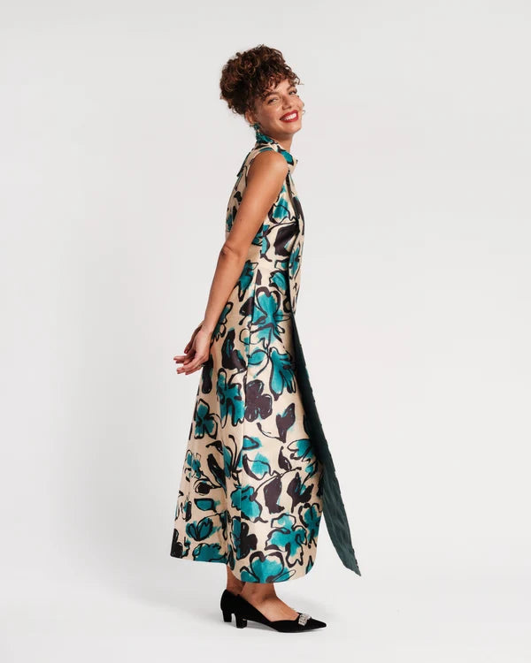 Carlyle Maxi Dress | Teal/Camel