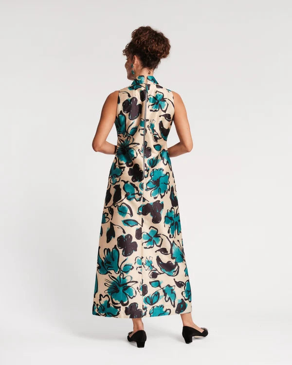 Carlyle Maxi Dress | Teal/Camel