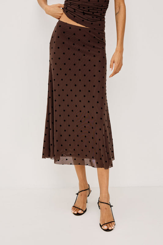 Jordan Skirt | Chocolate Polka Dot