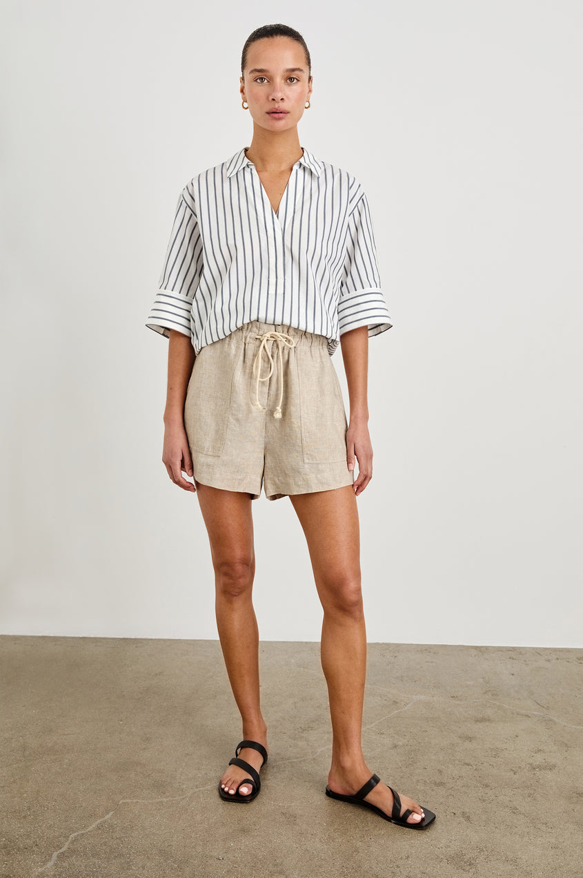 Juda Top - Chalk Slate Stripe
