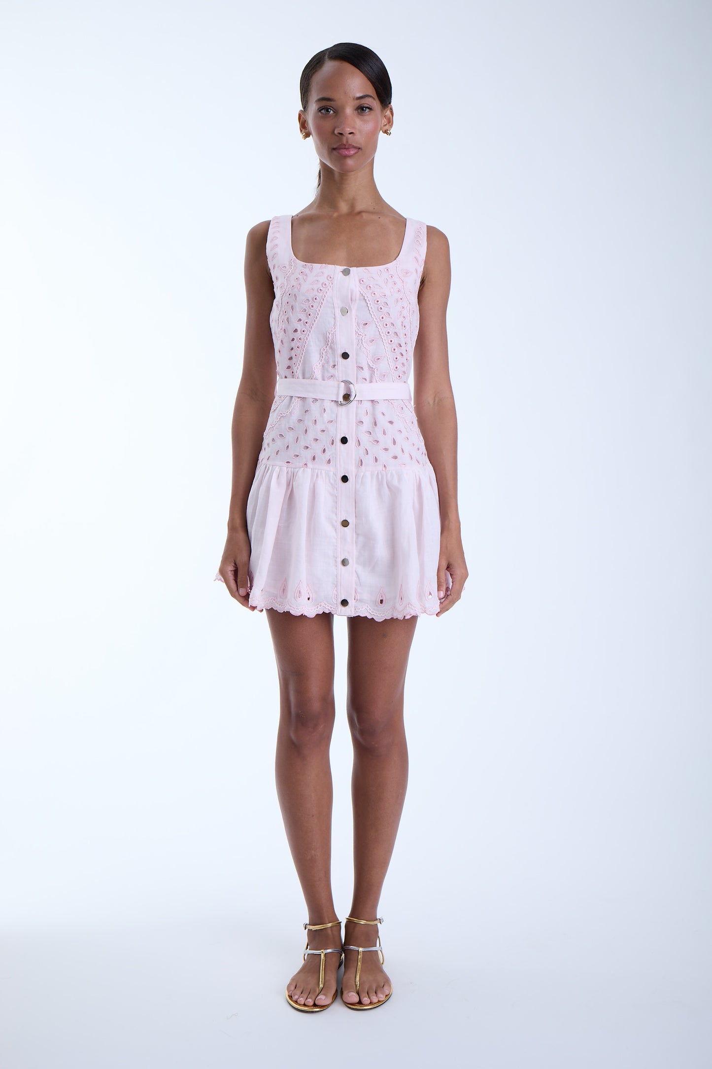 30016B - Penelope Embroidered Mini Dress