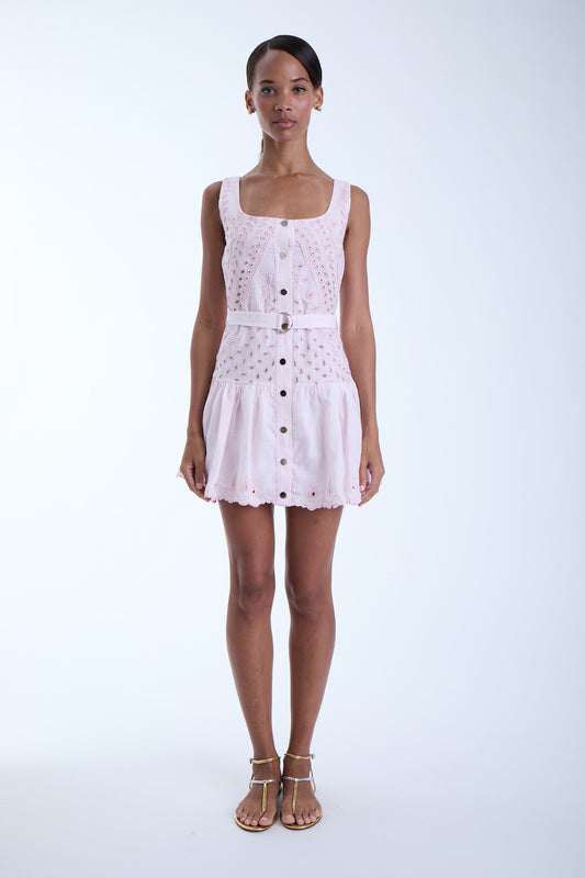 30016B - Penelope Embroidered Mini Dress