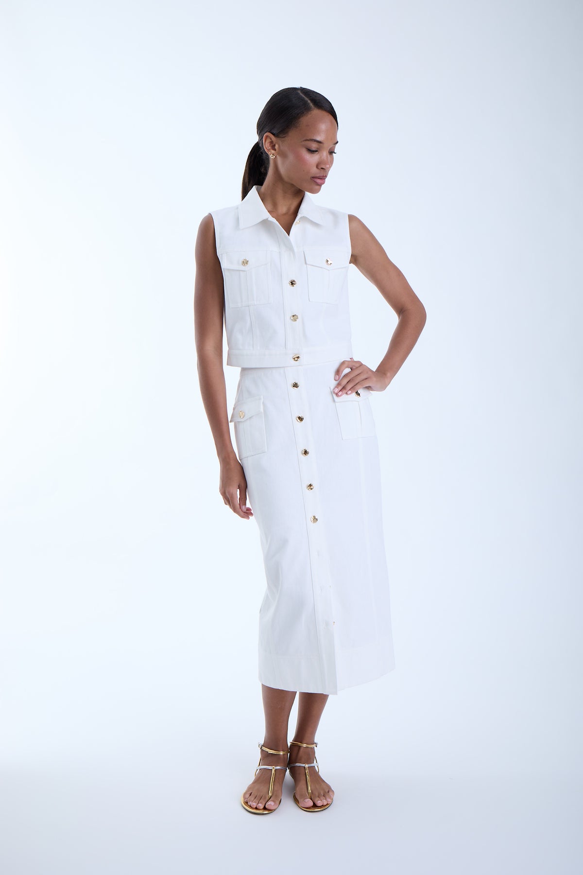 30003 - Rylee Denim Midi Skirt