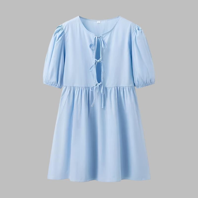 Tiered Tie-Front Midi Babydoll Dress | Shop Now M Tiered Tie-Front Midi Babydoll Dress | Shop Now M