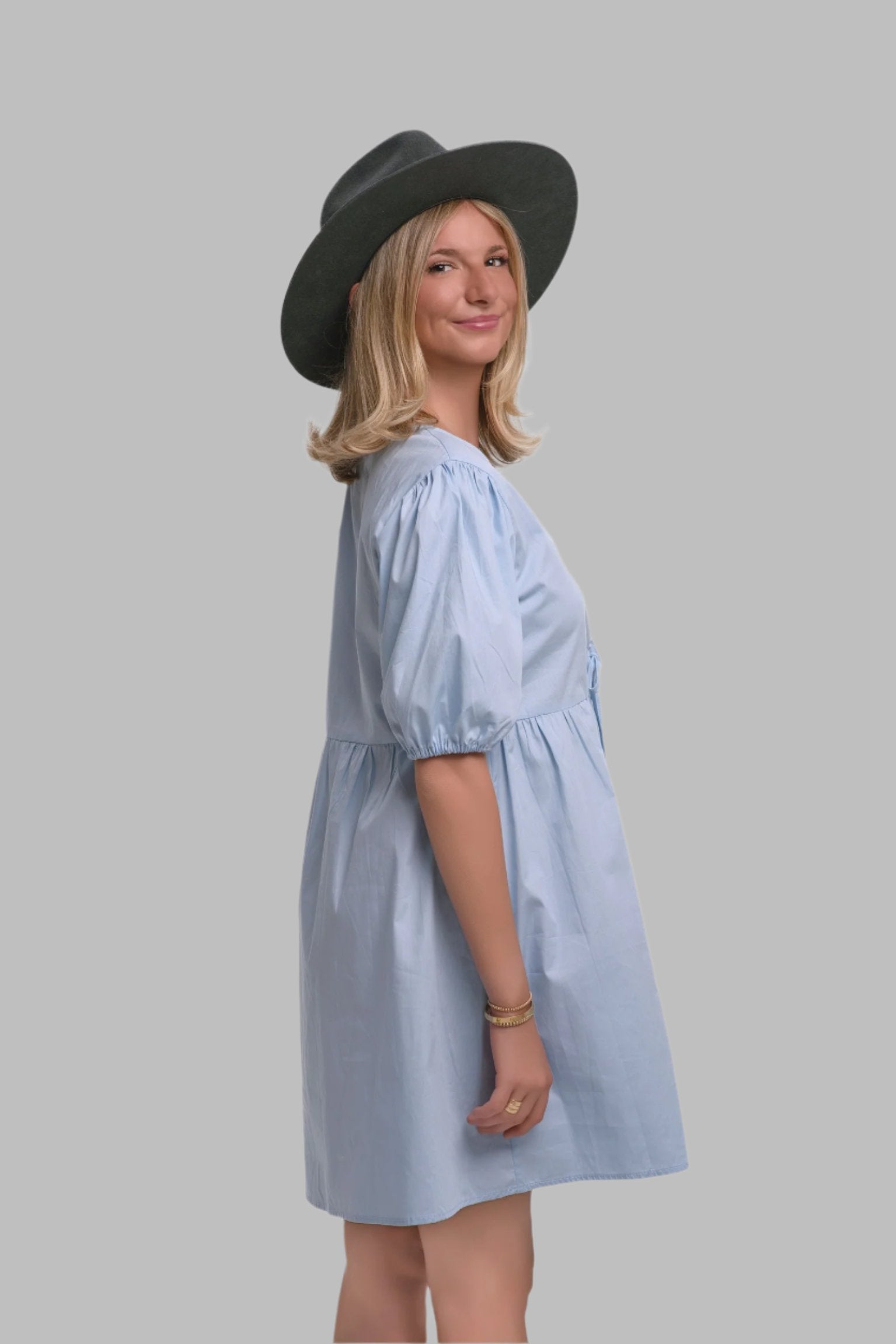 Tiered Tie-Front Midi Babydoll Dress