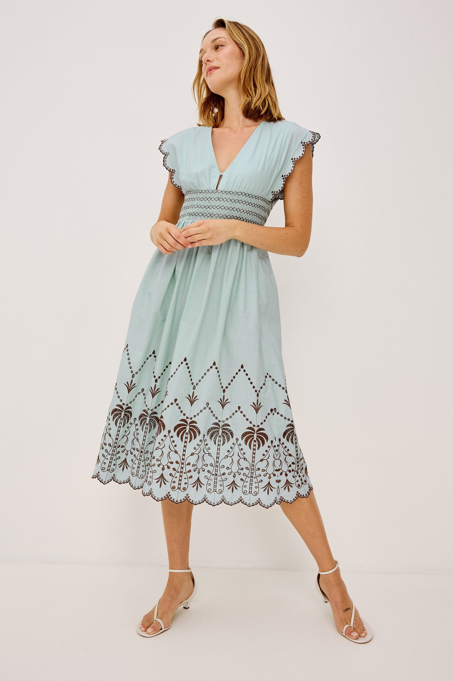 Roxanne Dress | Ocean Palms Embroidery