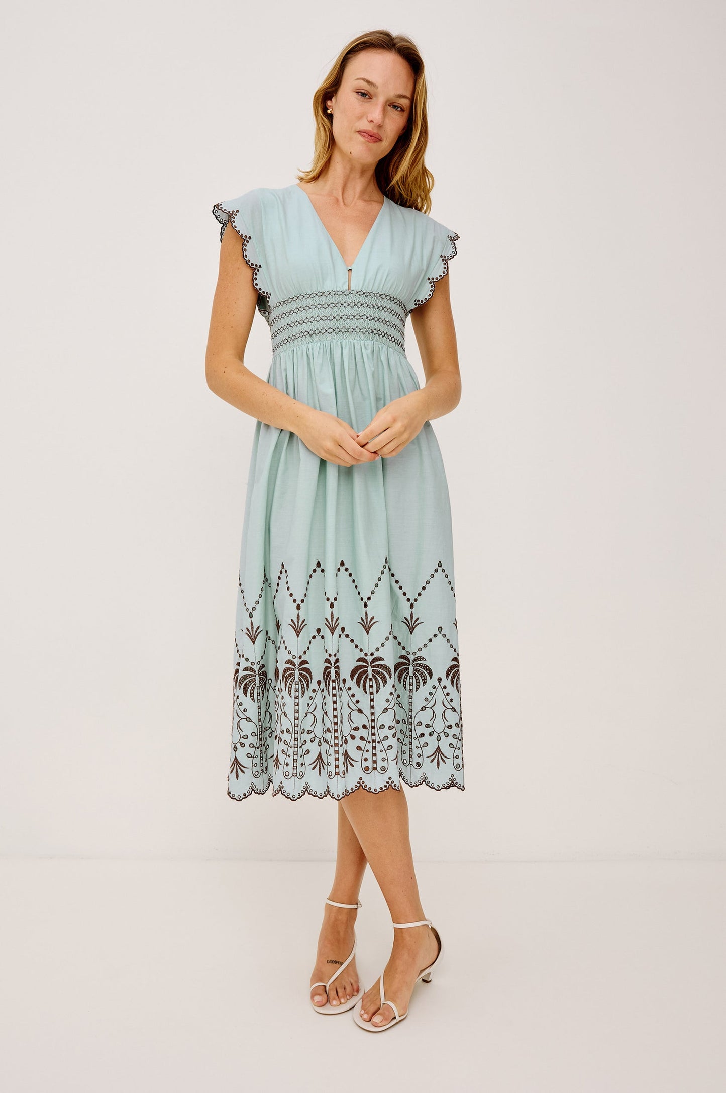 Roxanne Dress | Ocean Palms Embroidery