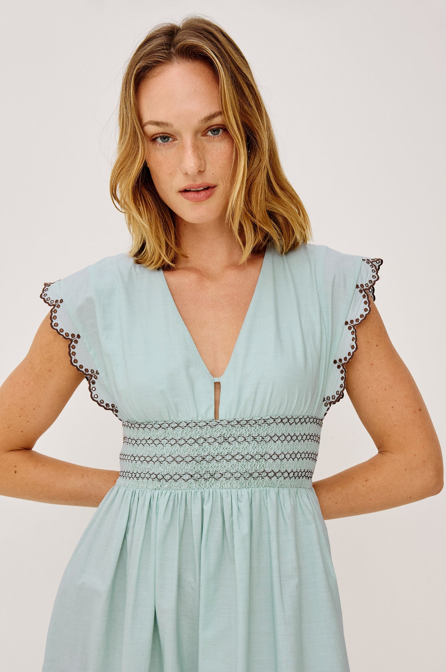 Roxanne Dress | Ocean Palms Embroidery