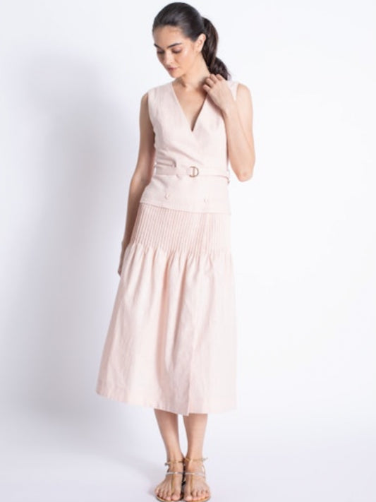 Raven Linen Dress - in Blush