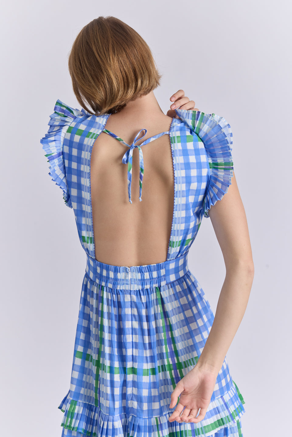 Cora Dress | Trama/Blue