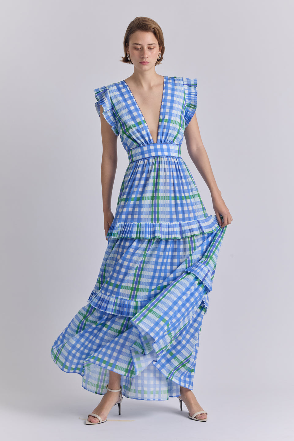 Cora Dress | Trama/Blue