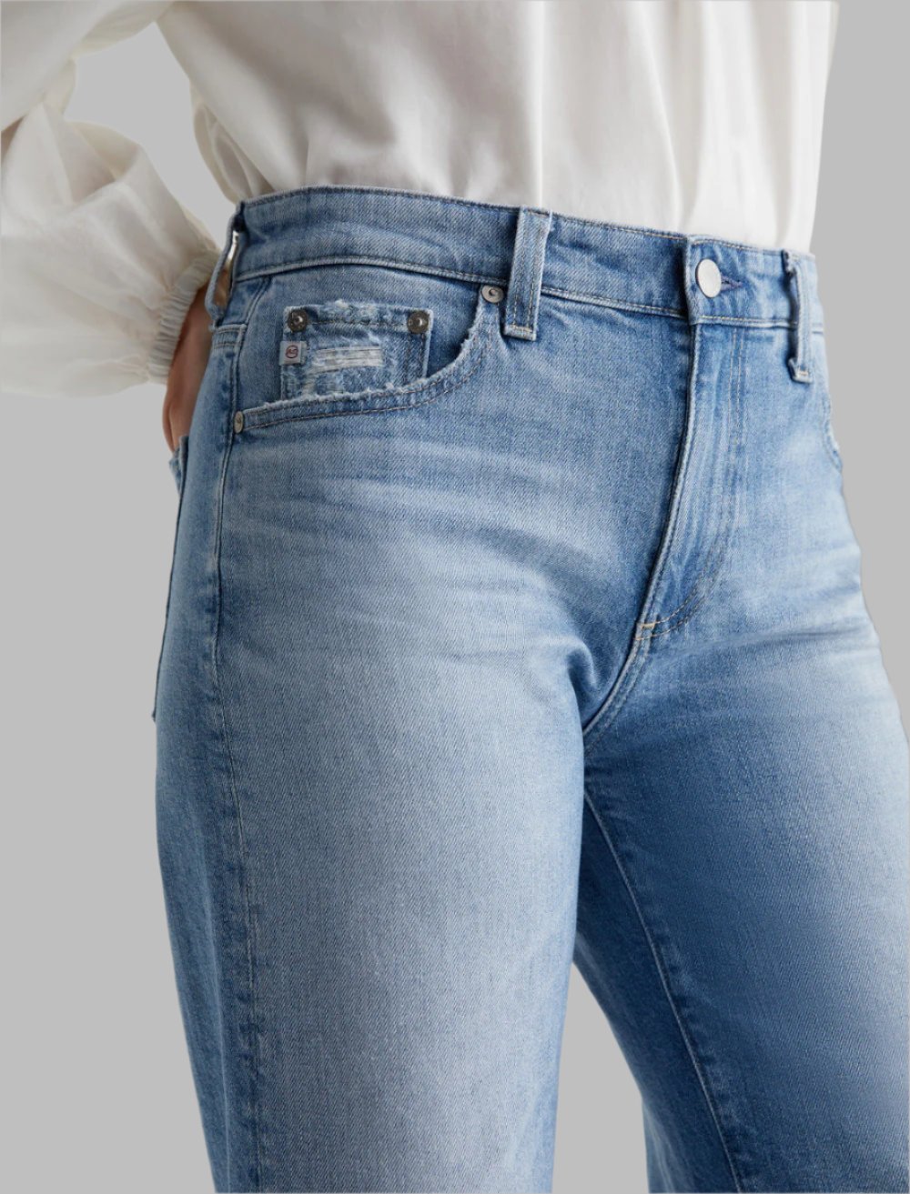 BellaKate Saige Wide Leg Crop Jeans Front Side View