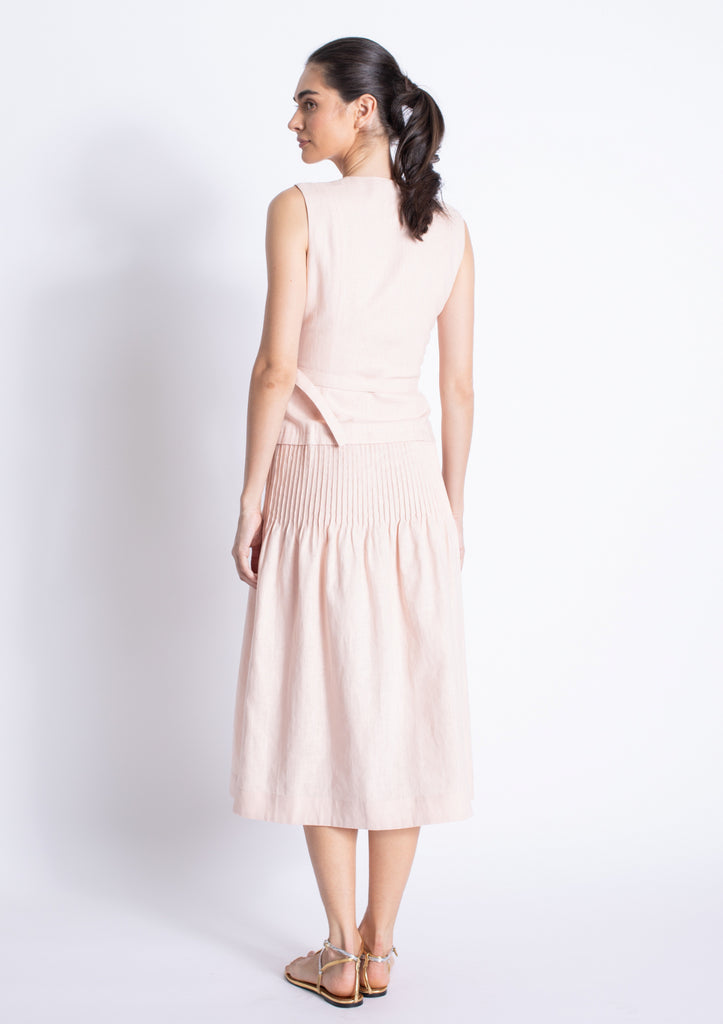 Raven Linen Dress - in Blush
