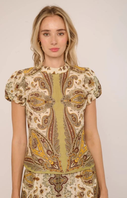 Ava Top | Kaleidoscope Scarf Print