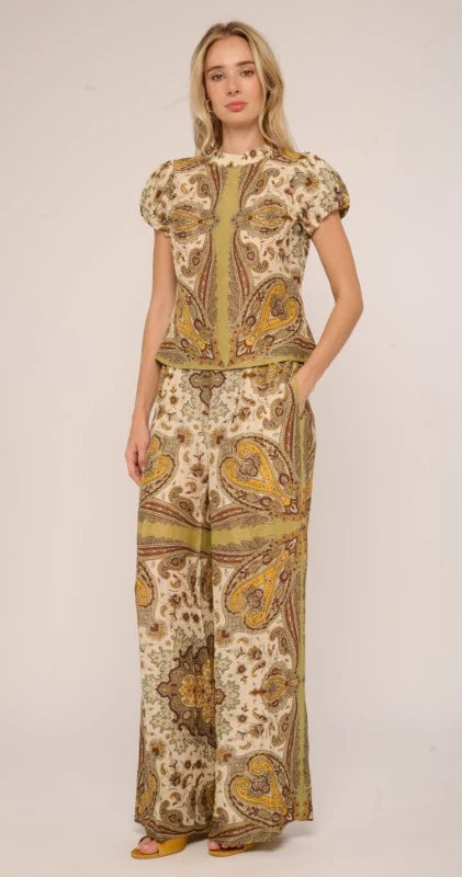 Ava Top | Kaleidoscope Scarf Print