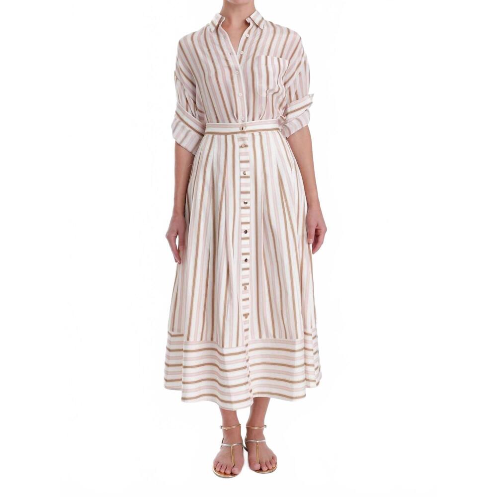 Spencer Striped Midi Skirt