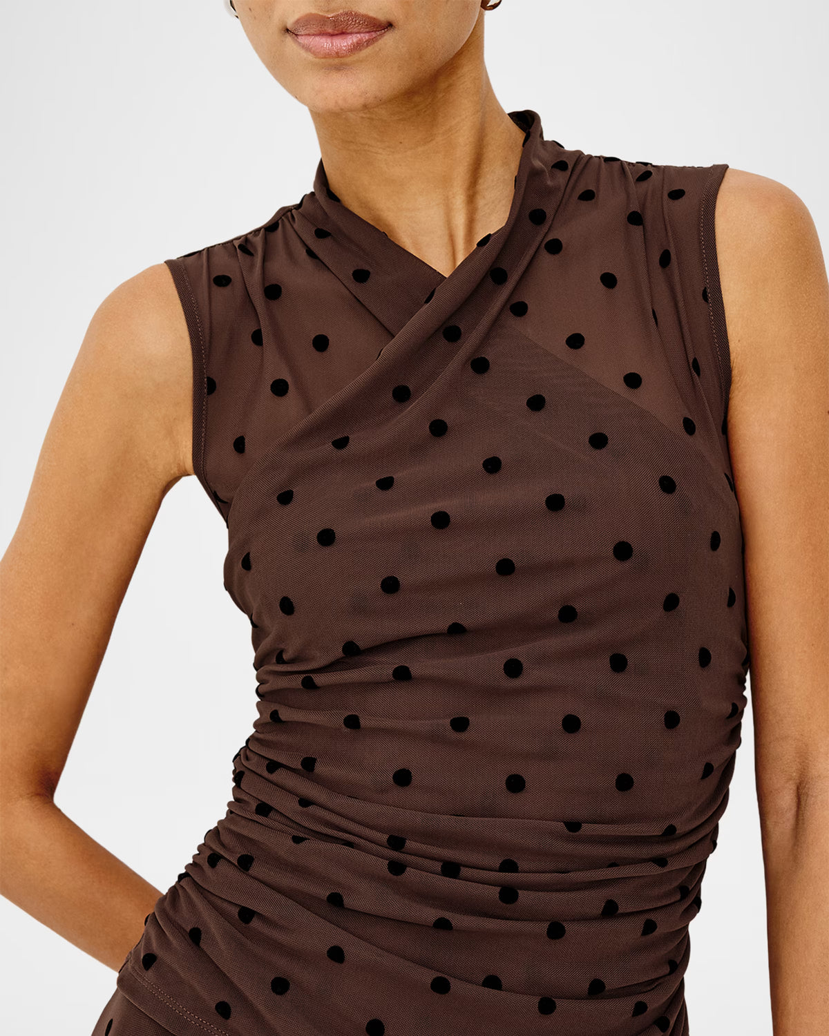 Lauris Top | Chocolate Polka Dot