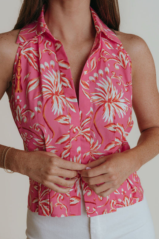 Meg Top | Pink Palm
