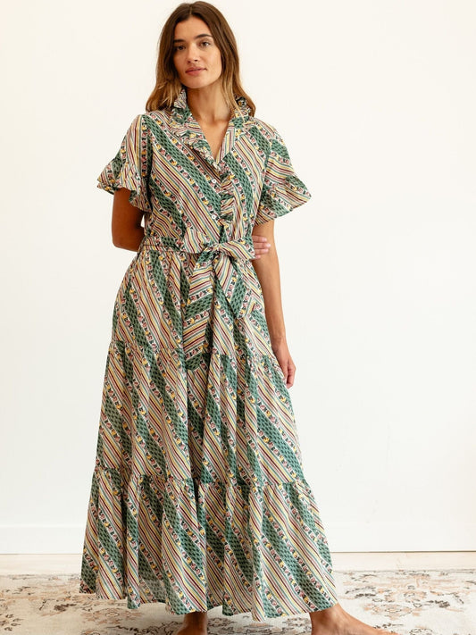Victoria Dress in Rose Stripe