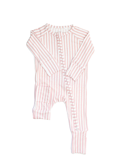 Pink Cabana Stripe Sleep Romper
