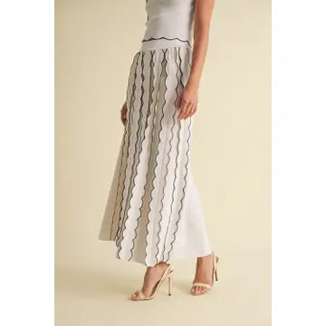 Luxe Pleated Sweater Knit Maxi Skirt