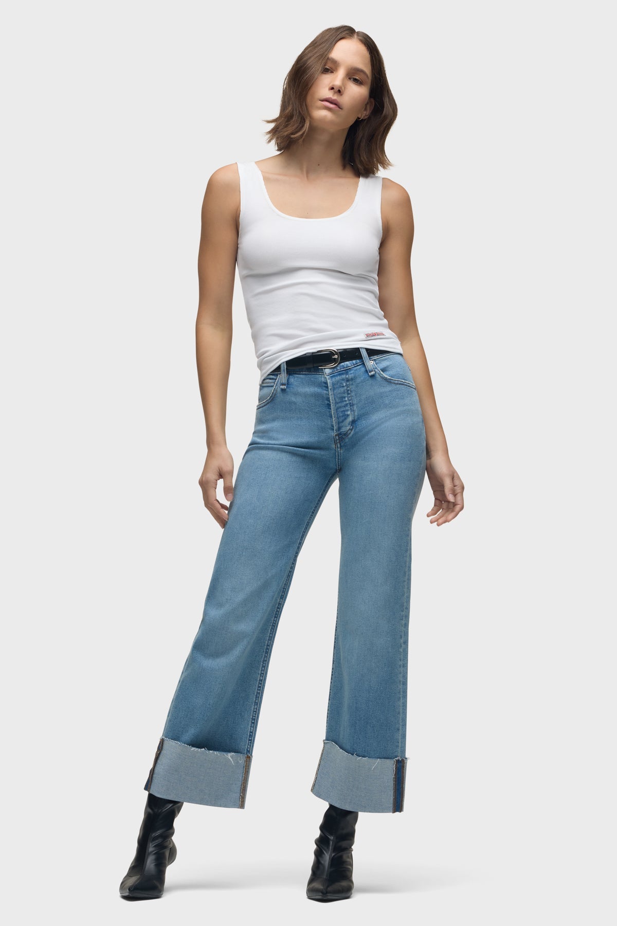 Rosie High Rise Wide Leg Ankle Cuff