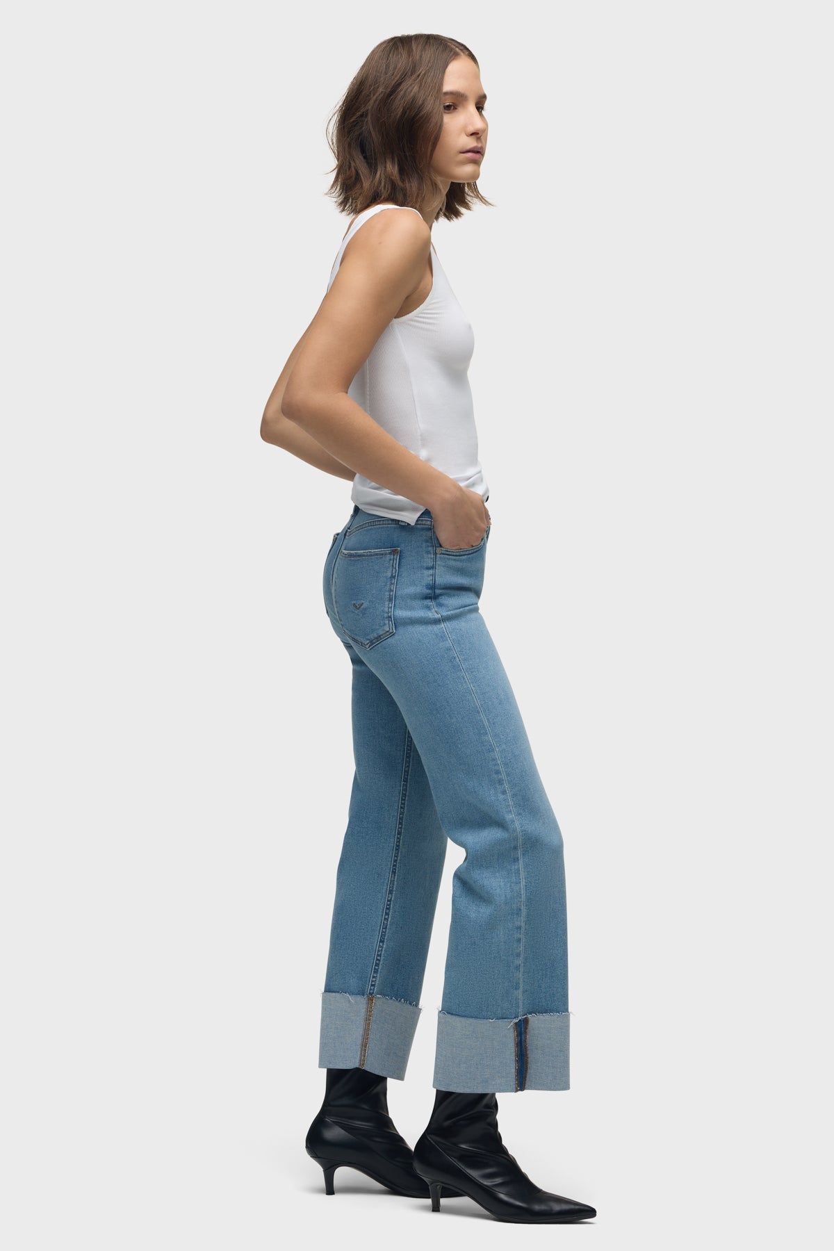 Rosie High Rise Wide Leg Ankle Cuff